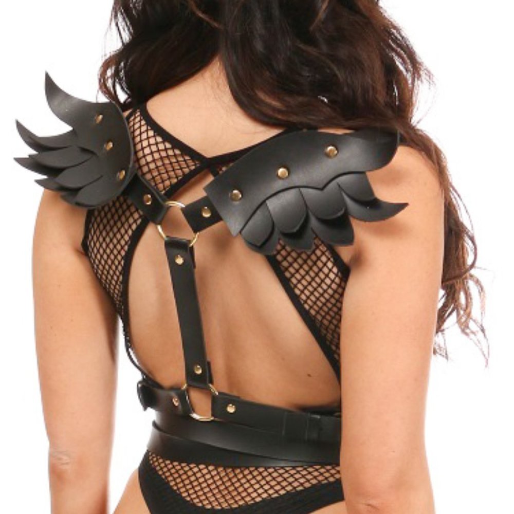 Daisy Corsets Black/Gold Angel Wing Harness